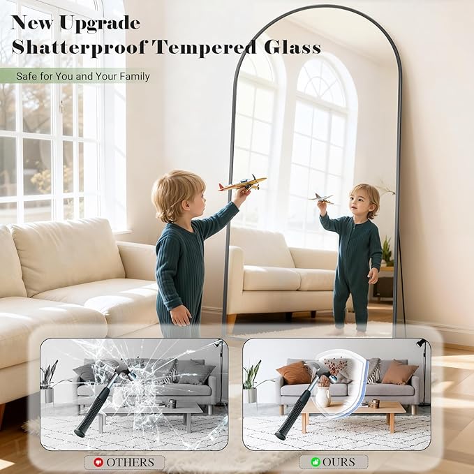 57" x 20" Arched Full Length Mirror - Image 5