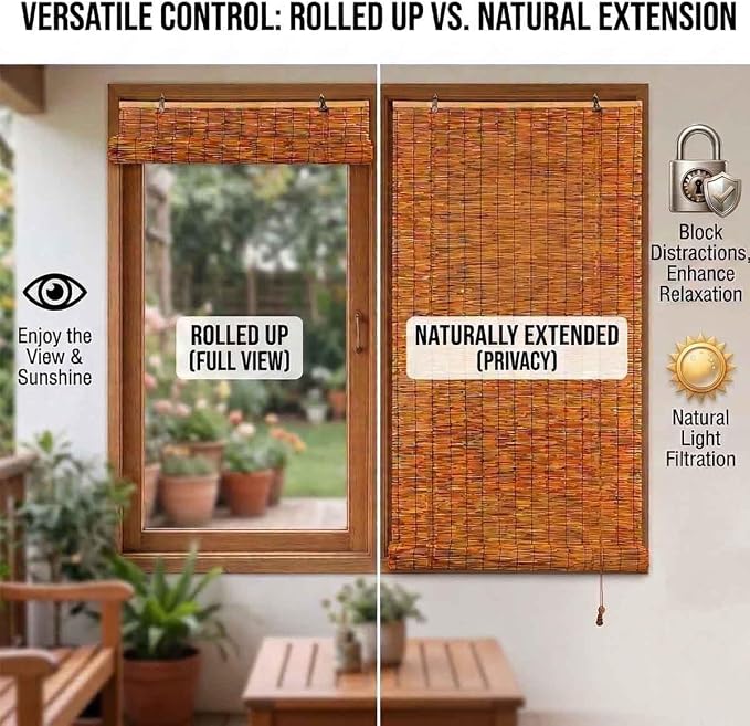 Bamboo Roller Shades for Outdoor Patio - Image 5