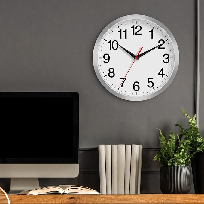 Rohioue Wall Clock Modern 10 Inch Battery Operated Silent Non Ticking Analog - Image 6