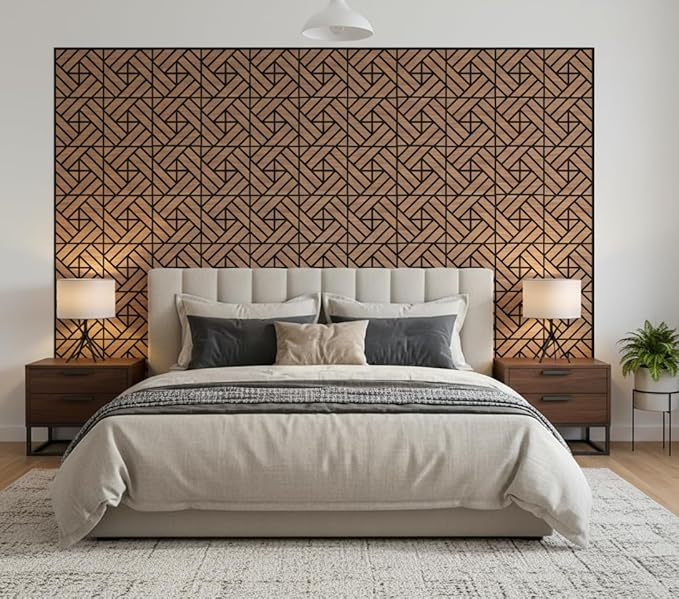 WoveN SounD Artisan Acoustic Wall Panels, 16 Pack 12x12 Inch, PVC Wood Grain - Image 7