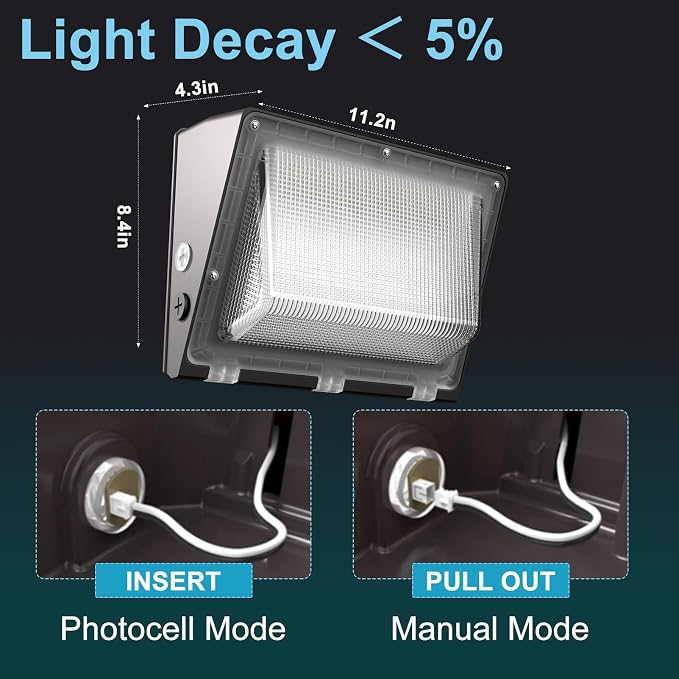 Lightdot 1Pack 150W LED Wall Pack Lights, 100-277v Dusk to Dawn - Image 6