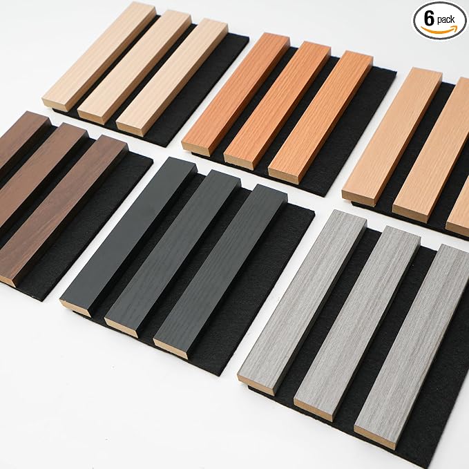 Art3d 6-Pack Acoustic Wood Slat Wall Panel Sample by Art3d