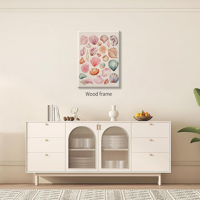 Pink Seashell Posters Coastal Cowgirl Canvas Wall Art Trendy Beach Starfish - Image 6