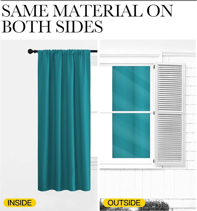 NICETOWN Blackout Curtains for Living Curtains, Peacock Blue, 2 Panels - Image 5