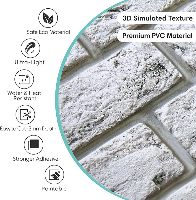 Commomy Faux Brick Peel and Stick Wall Panels - Image 4