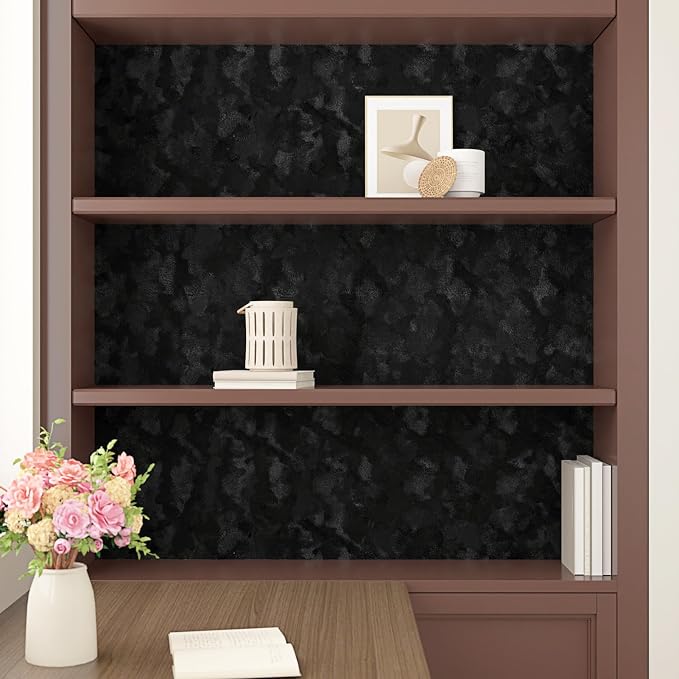 Wallercity Self Adhesive Felt Fabric Wallpaper Black Velvet Wallpaper Peel and - Image 7