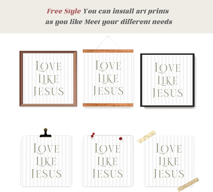 LARTSFRO Coquette Beige Bow Jesus Wall Art Decor Posters, Inspirational Bible - Image 4