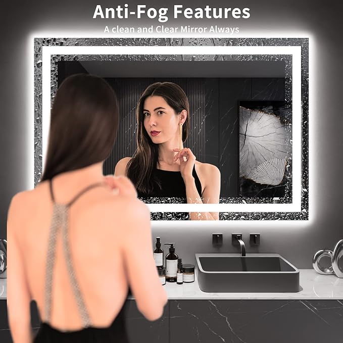 LOAAO 60X40 LED Bathroom Mirror - Image 3