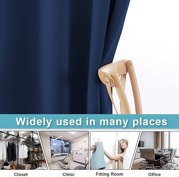 RYB HOME Room Divider Curtains 100 inch Width Blackout Curtains - Image 5