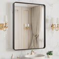 LOAAO 20X16 Inch Black Metal Framed Bathroom Mirror by LOAAO