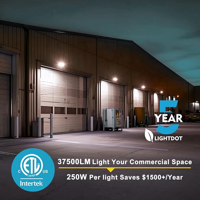Lightdot 2Pack 250W LED Wall Pack Lights, 100-277v Dusk to Dawn - Image 3