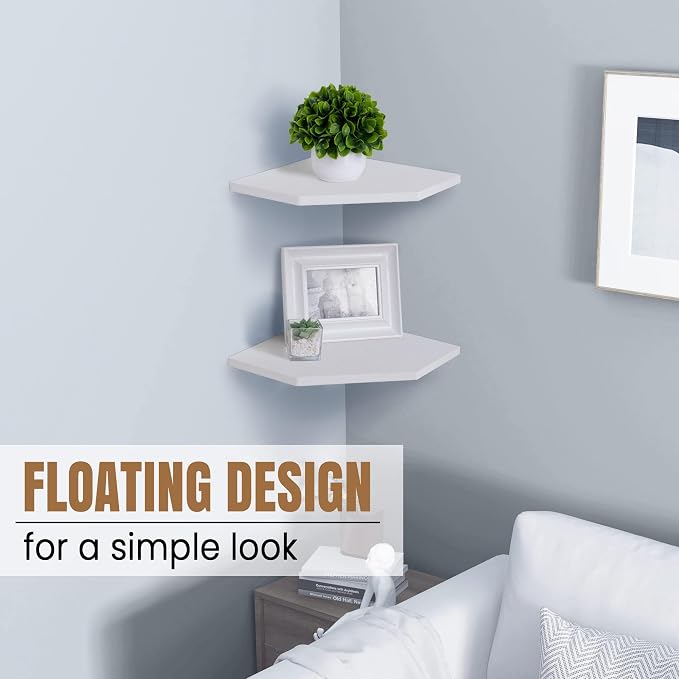 Fun Memories Corner Shelf Wall Mount, Floating Corner Shelves, Rustic Wood Wall - Image 7
