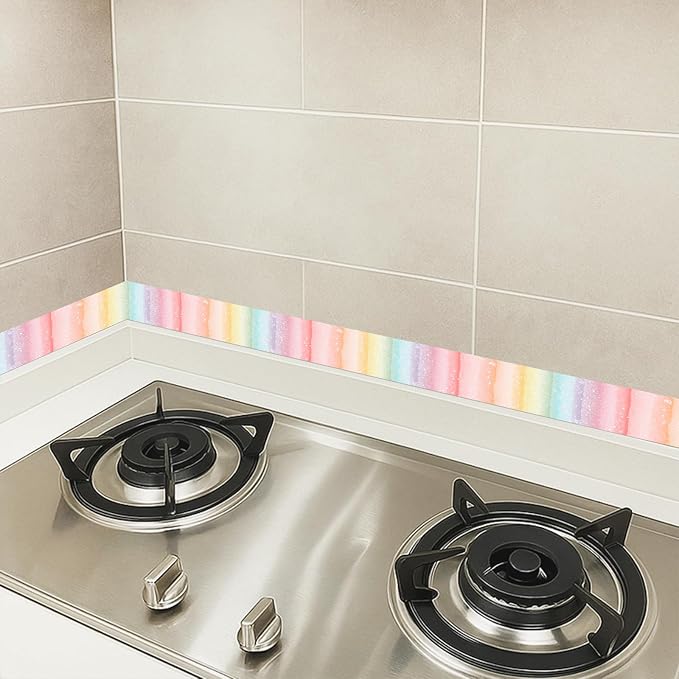 HOMETITUTE Wallpaper Border Peel and Stick Wall Border Rainbow Stripe - Image 5