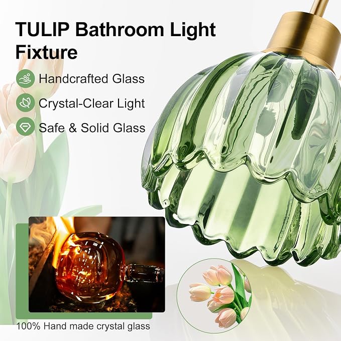 4-Light Bathroom Light Fixtures, Vintage Bathroom Vanity Lighting Fixtures Over - Image 3