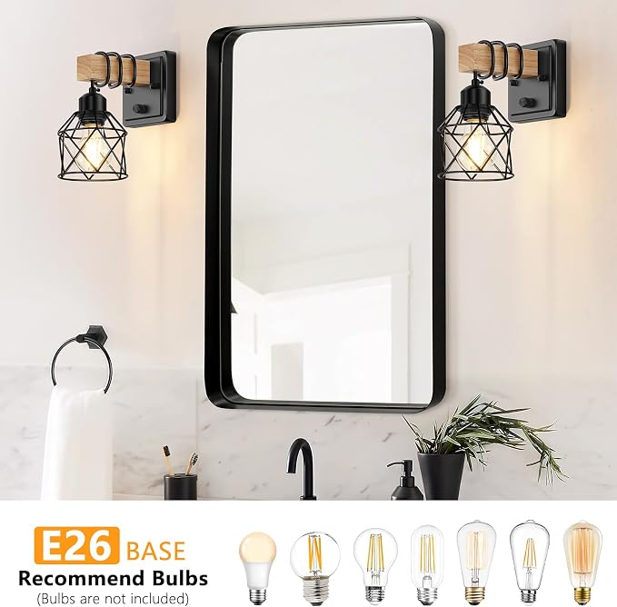 FadimiKoo Farmhouse Wall Sconces 4 Pack, Bedside Wall Lamps - Image 5