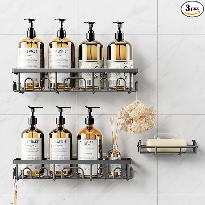 Shower Caddy, 3 Pack Shower Shelves by Deyhoc
