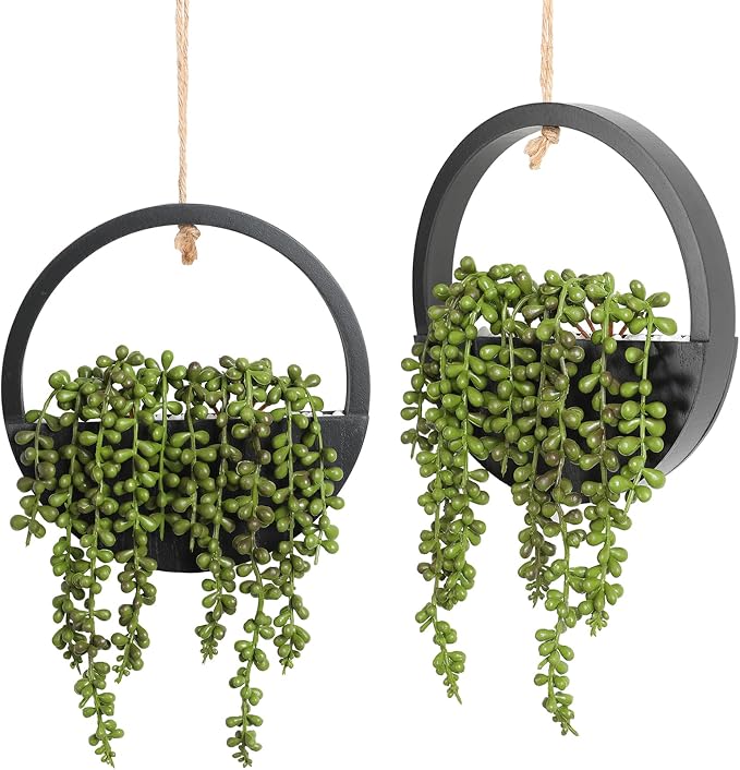 Artificial Hanging Plants Hanging Planter Fake Succulents Artificial String of by Hobyhoon
