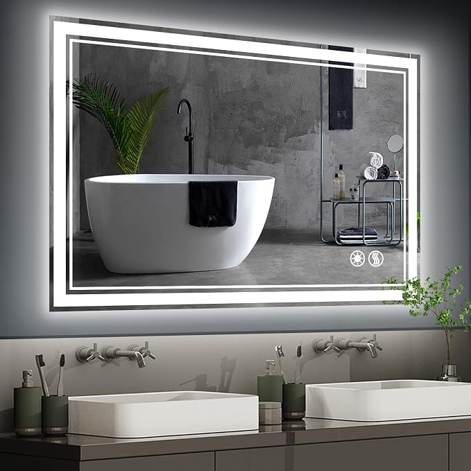 40“ x 32” Bathroom Mirror with Lights LED Mirror by NESDCC