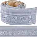 CRASPIRE 82 x 3 Crown Molding Peel and Stick 3D Flexible Foam Wall Trim Silver by CRASPIRE