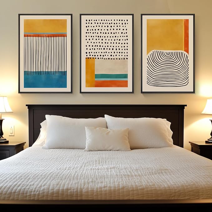 Large Framed Colorful Abstract Wall Art - Image 6