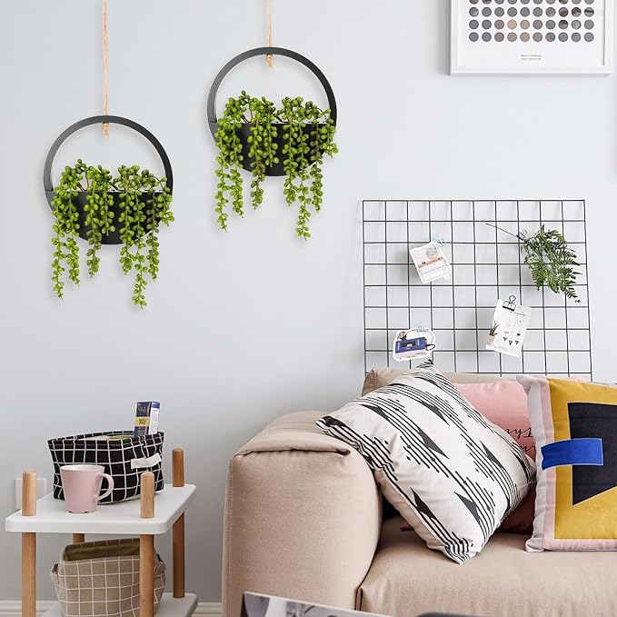 Artificial Hanging Plants Hanging Planter Fake Succulents Artificial String of - Image 5