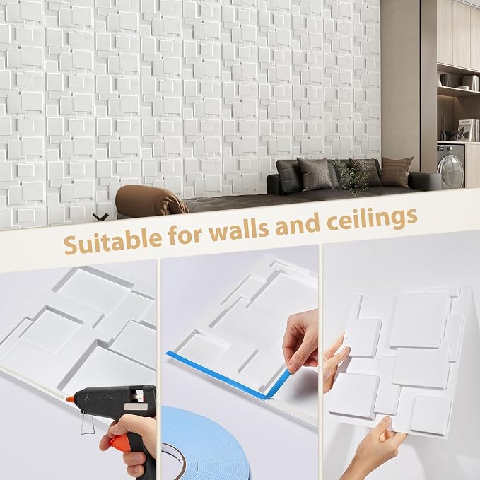 Heikki 30 Pack 3D Wall Panel for Interior Wall Décor, PVC Flower Textured Wall - Image 3