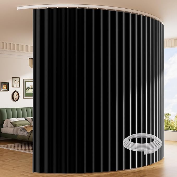 Room Divider Ceiling Curtains W/Flexible Track Sets, inch Extra Long Blackout by HOMSCREENER