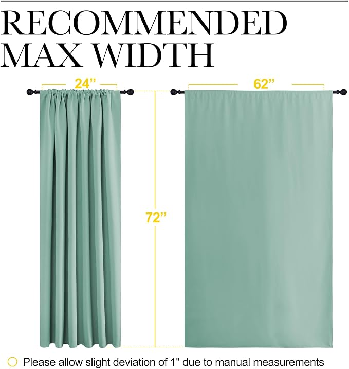NICETOWN 2 Panels Blackout Curtains, Rod Pocket Window Curtains Room Darkning - Image 4