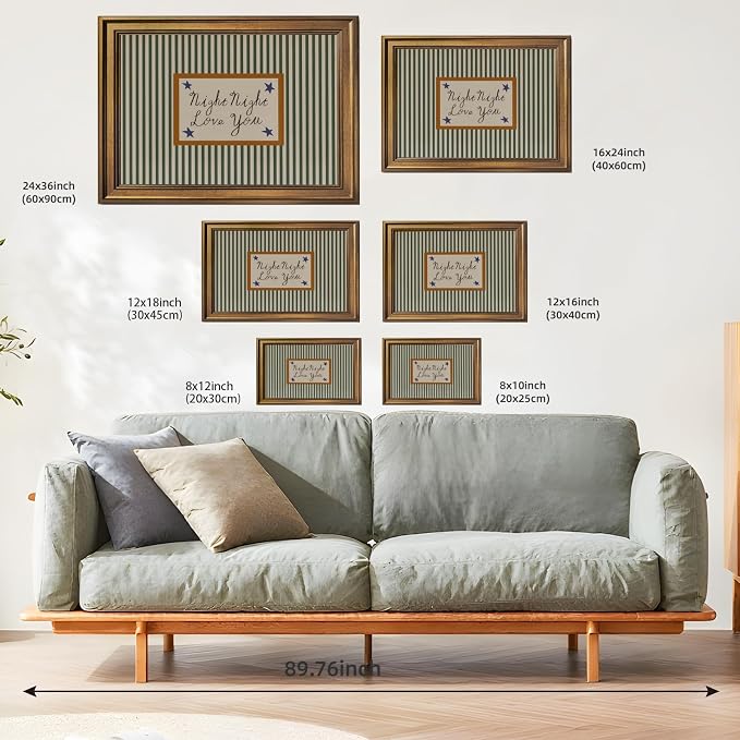 Yermidi Vintage Gold Frame Night Night Love You Wall Art Mid Century Modern - Image 3