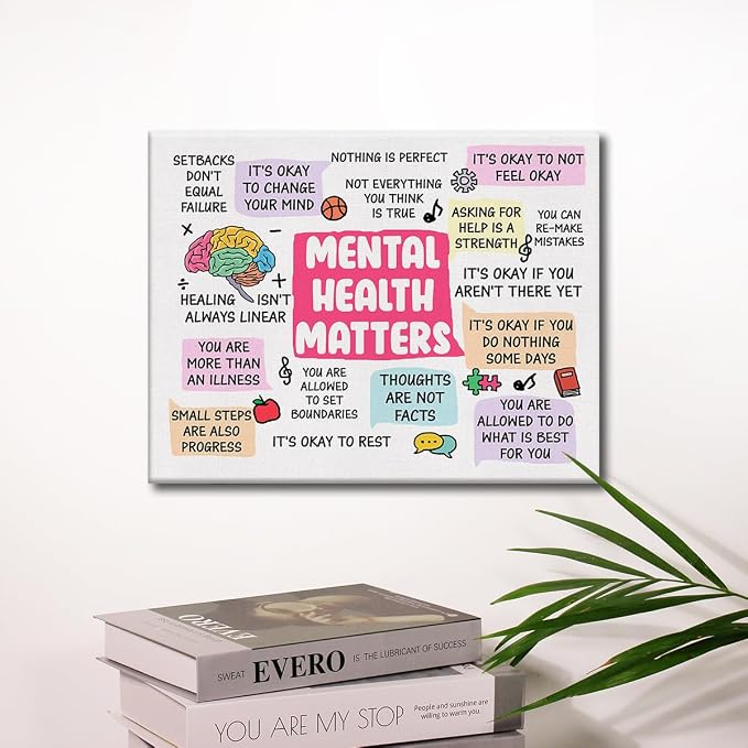 Hijie Therapy Office Mental Health Poster Canvas Wall Art - Image 3