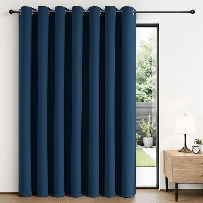 Joydeco Blackout Patio Sliding Door Curtains 72 Inches Long, Grommet Privacy by JOYDECO