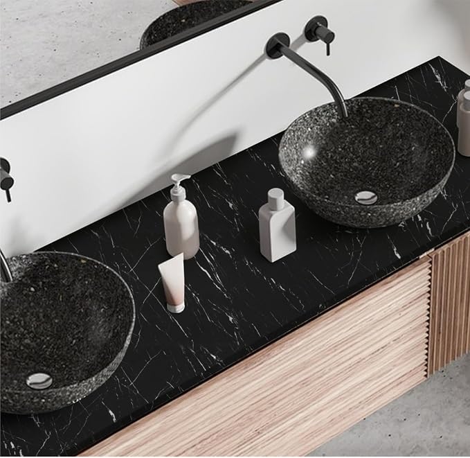 Abyssaly Black Marble Contact Paper Peel and Stick Countertops Waterproof Stick - Image 7