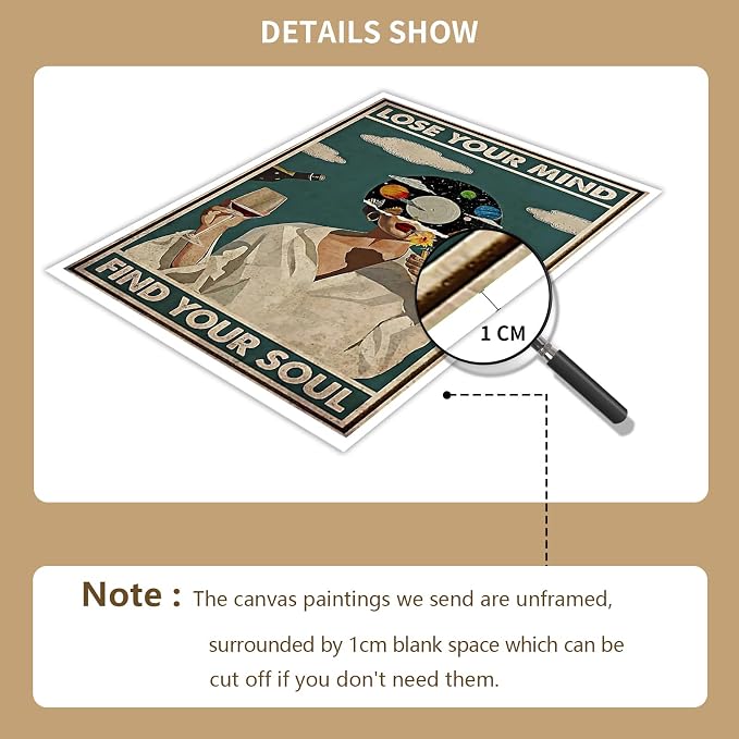 YuzhongART Vintage Lose Your Mind Find Your Soul Poster Mental Health Quote - Image 3