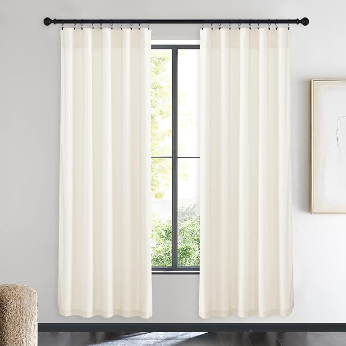 NICETOWN Ivory White Velvet Curtains Panel 72 inch Long 42 inch Wide, Luxury - Image 2