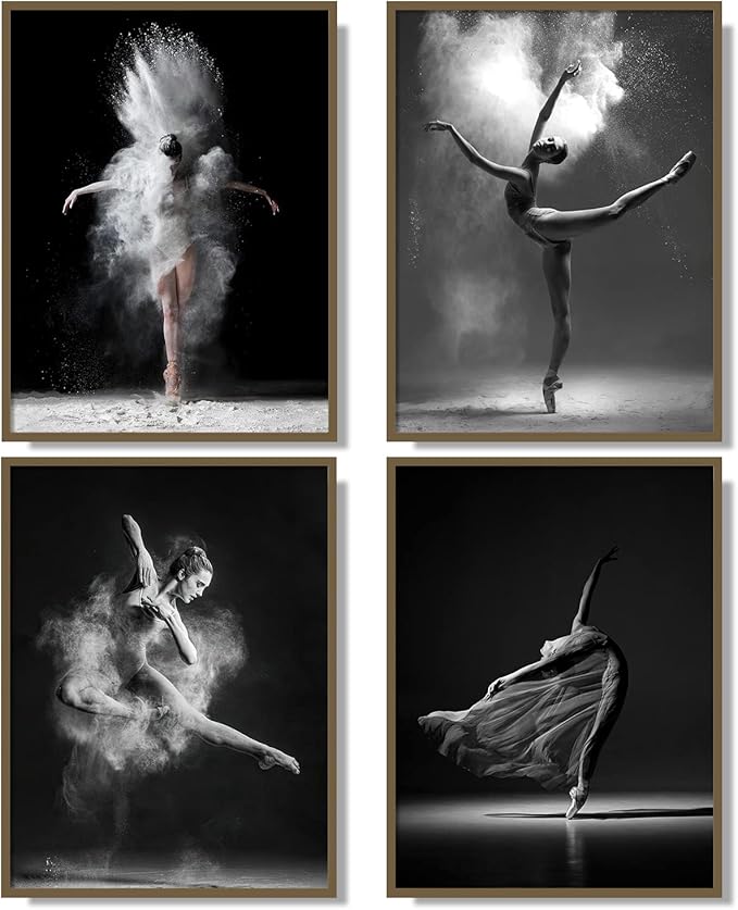 NCYEL Black and white ballet wall art dancer poster beautiful girl bedroom by NCYEL