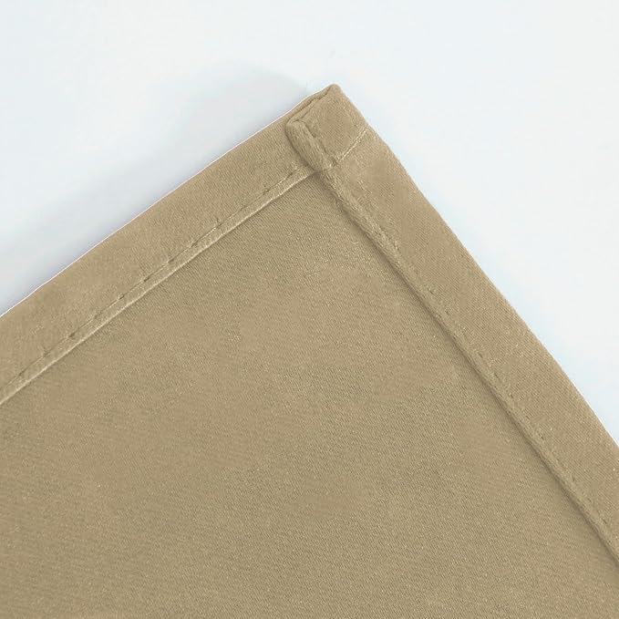 LEMOMO Blackout Curtains 66 x 72 Inch Long Beige Curtains Set of 2 Panels Room - Image 7