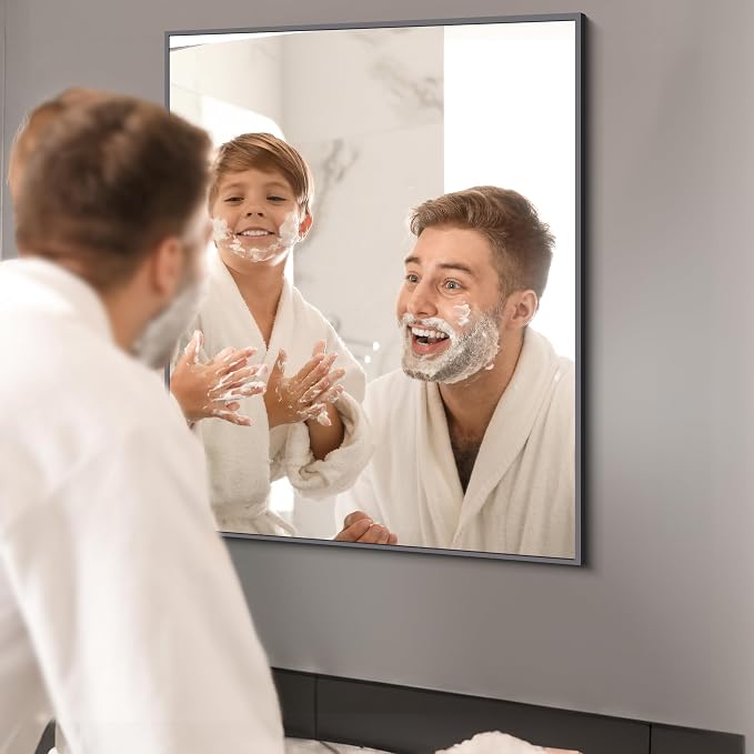 KOCUUY Black Bathroom Mirror, 30x36 Inch Rectangle Mirror - Image 9