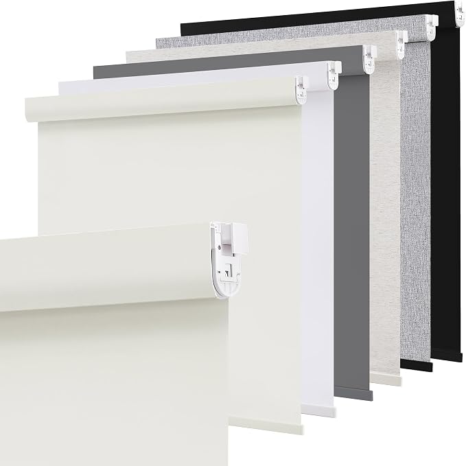 SUNOFF No Drill Tools Cordless Blackout Roller Shades Blinds by SUNOFF