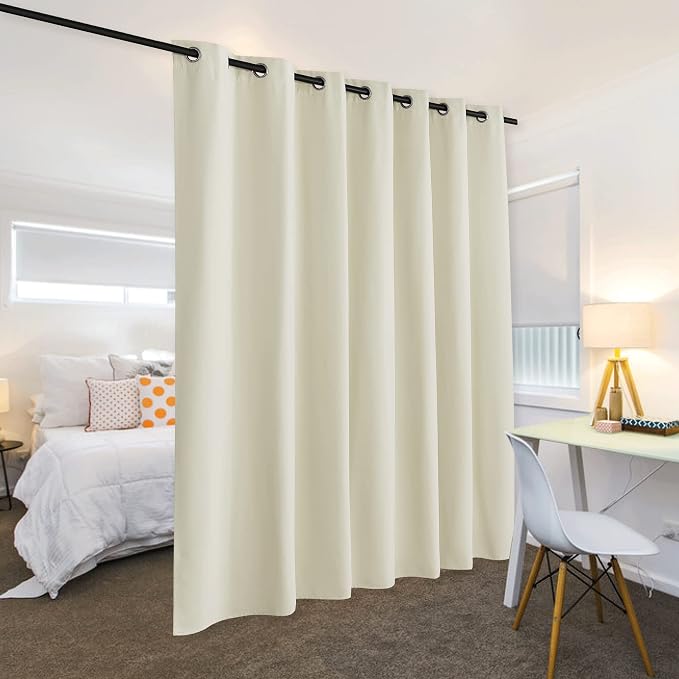 RYB HOME Privacy Room Divider Curtains Wide Blackout Drapes Noise & Odor - Image 3