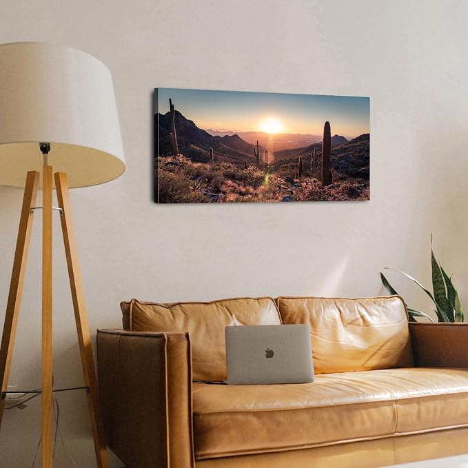 Sunset Sonoran Desert Wall Art Cactus Decor Arizona Mountain Wall Art Pictures - Image 5