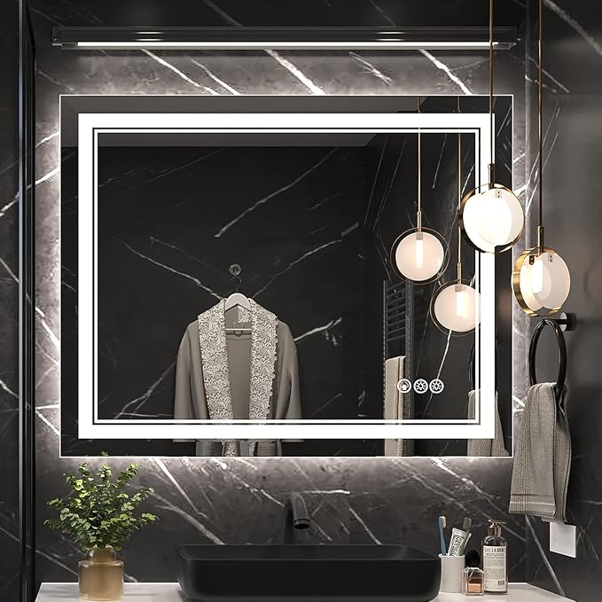 Ratsamee 40x32 Inch LED Bathroom Mirror by RATSAMEE