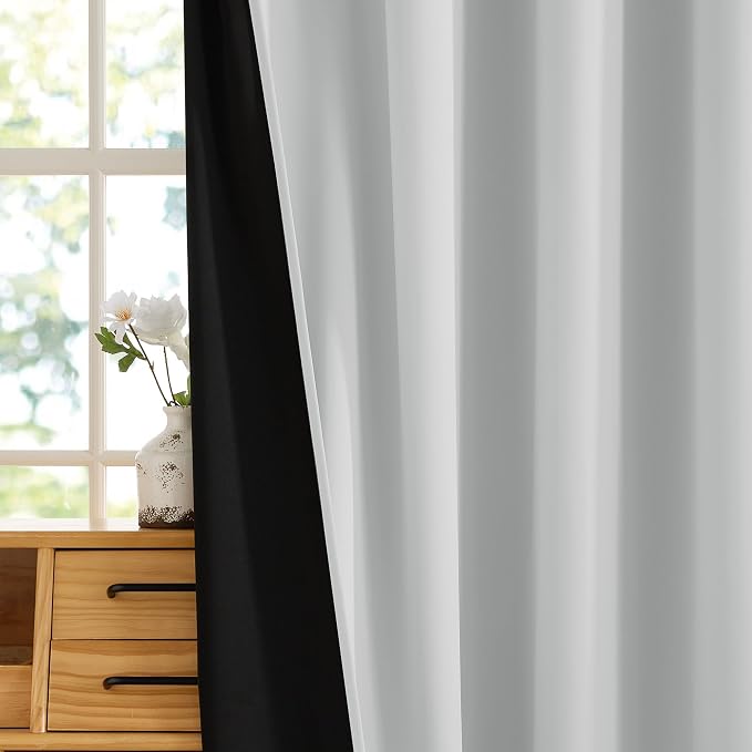 RYB HOME Extra Wide 100% Blackout Patio Door Curtain 96 inch Long, Grommet Room - Image 7