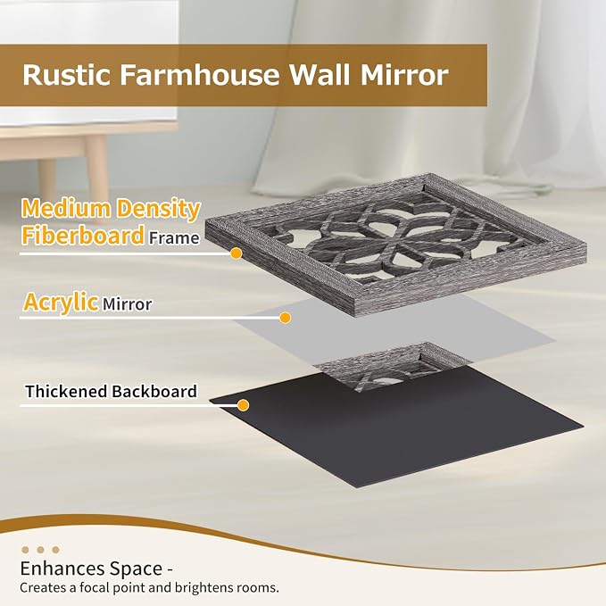 Set of 4 Boho Wall Mirrors - Image 3