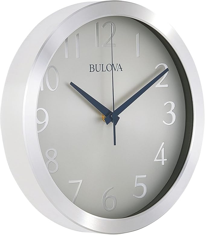 Bulova Winston Wall Clock C4844 | 10" Diameter | Metal Design by BulovaCorporation