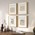 Framed Matisse Neutral Wall Art, Abstract Modern Minimalist Botanical Prints by Cuspin