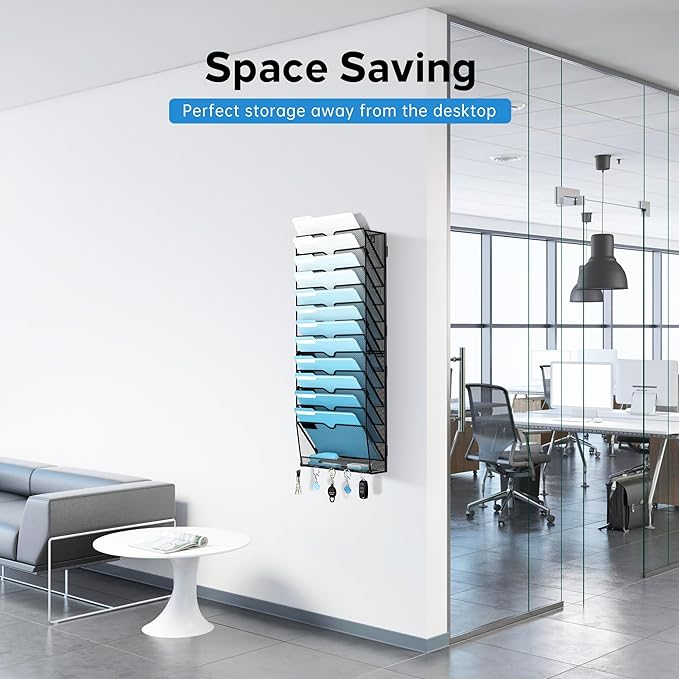 SUPEASY 13-Tier Wall File Organizer, Wall File Holder - Image 3