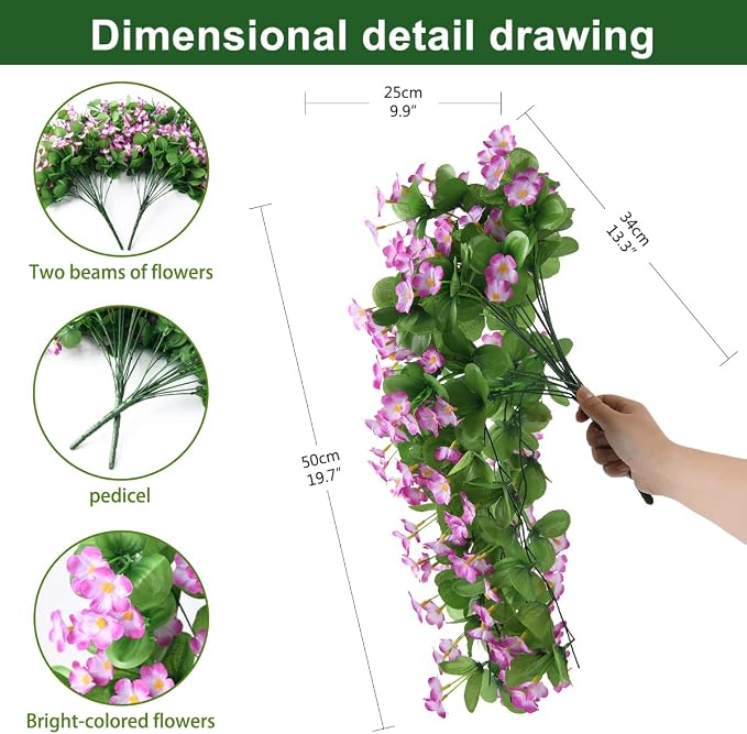 ZFProcess Artificial Fake Hanging Flowers Plants - Image 6