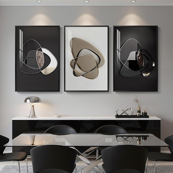 Large Framed Modern Elegant Abstract Wall Art - Image 4