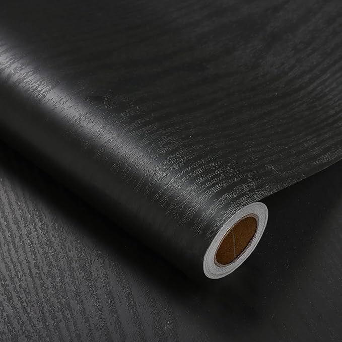 Heroad Peel and Stick Wallpaper Wood Contact Paper Wood Wallpaper Black Wood by HeroadBrand