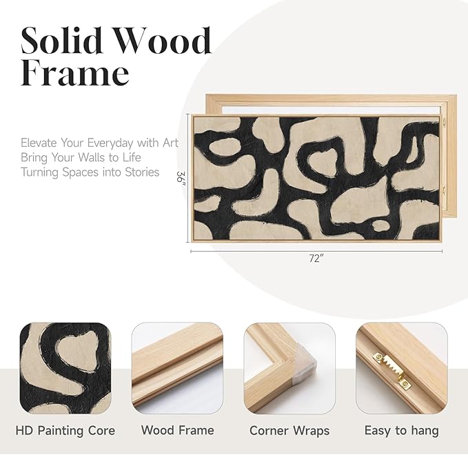 Oversized Framed Abstract Horizontal Wall Art - Image 5